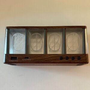 Vintck Wood Grain 24 Hour Clock with USB Connectivity